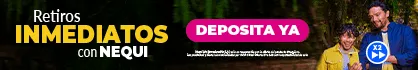 Banner del operador que anuncia retiros inmediatos con Nequi e invita a depositar.