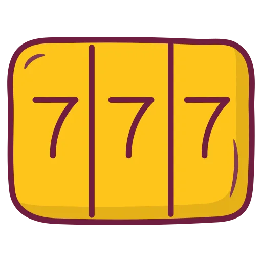 Icono plano de tres rodillos amarillos con la cifra siete repetida en cada uno.